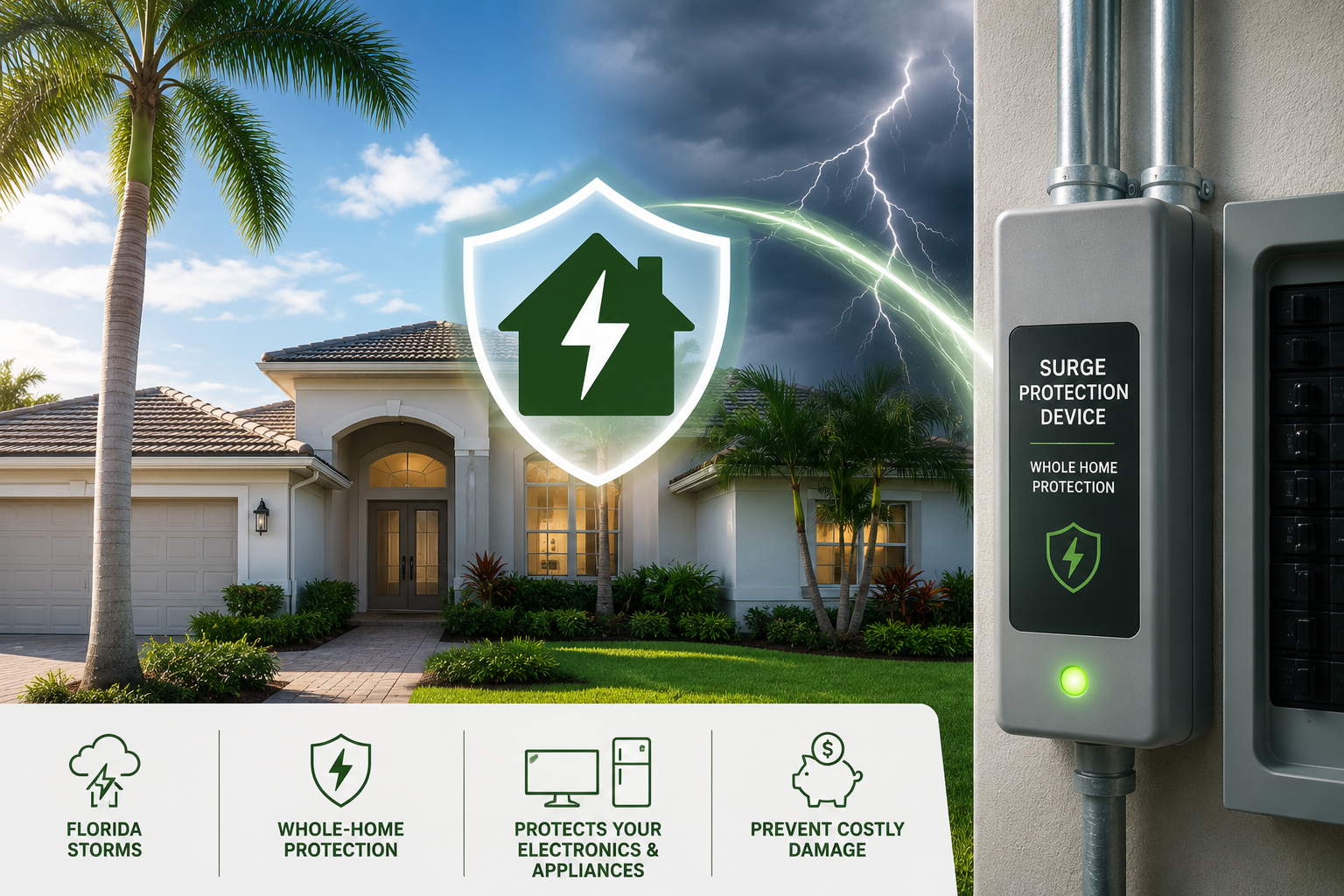 Why Florida Homes Need Surge Protection Commercial Electric Contracting St Petersburg Florida FL Residential Electrician Commercial Electrician