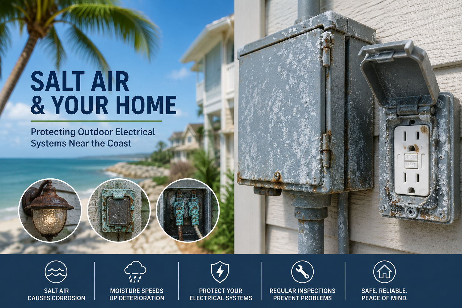 How Salt Air Affects Outdoor Electrical Systems Near the Coast Commercial Electric Contracting St Petersburg Florida FL Residential Electrician Commercial Electrician